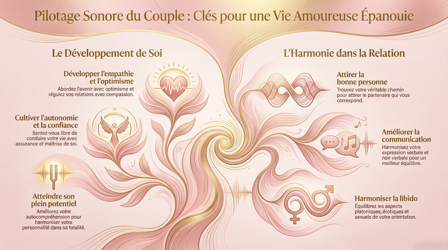 Pilotages sonores : I. Couple & vie amoureuse : prédispositions et qualités pour favoriser sa vie amoureuse